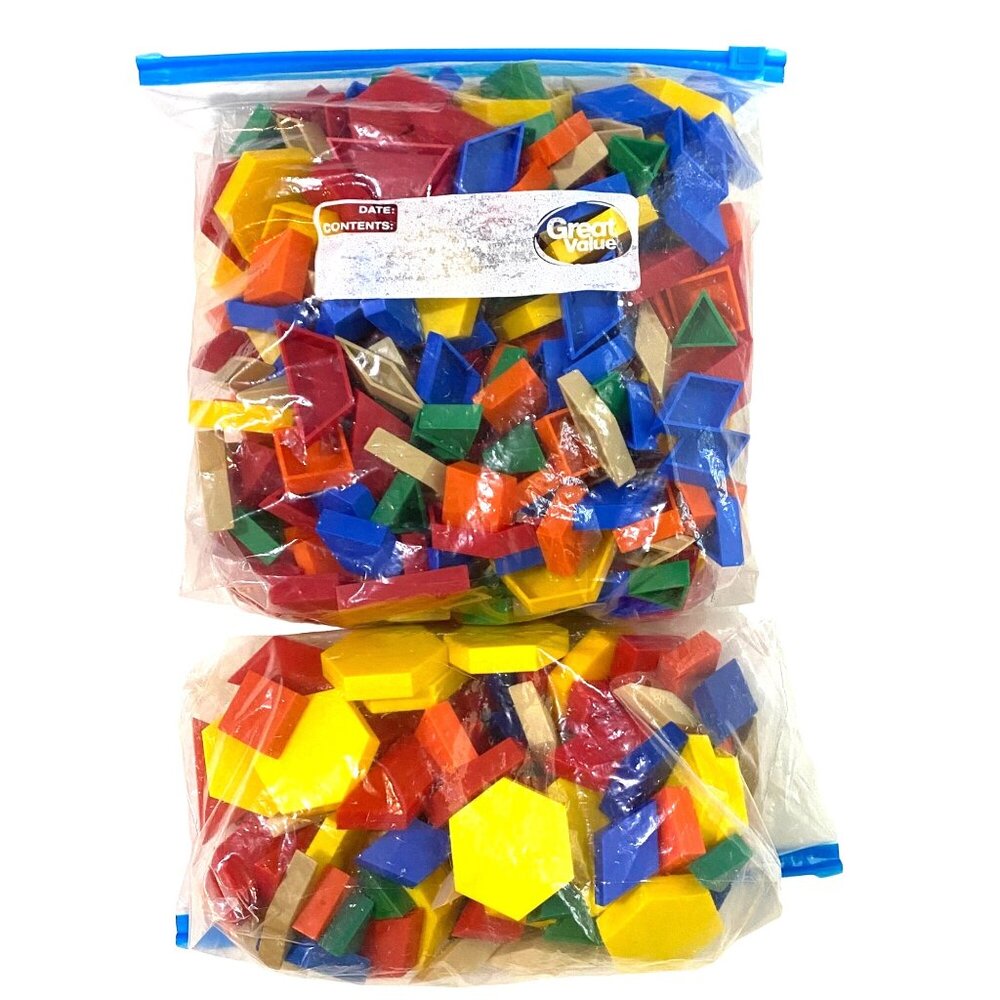 Plastic Geometric Shapes 383‎ Pieces Preschool Toys Homeschool Crafting DIY